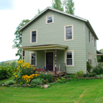 A full kitchen, the yoga room, 2 baths, and four bedrooms.